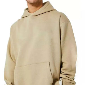 Sudadera con Capucha Unisex, Color Sólido, Manga Larga, Corte Holgado Informal, 100% Algodón, Peso Medio, para Otoño, con Cierre de Cordón - Product Image 2