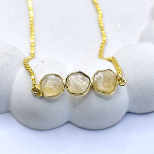 Pulsera de Citrino Natural, Chapada en Oro, Ajustable, con Cuentas, Joyería Delicada con Piedras Preciosas, Regalo para Ella - Product Image 5