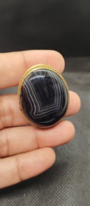 Colgantes de Ágata con Banda de Latón Hechos a Mano, Piedra para Joyería, Colgante Ranurado 100% Natural, Gemas Sueltas - Product Image 3