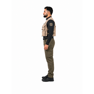 Gilet utilitaire court en polyester et élasthanne pour homme, idéal pour les sports de plein air, avec étiquette OEM personnalisée, style streetwear européen pour la pêche - Product Image 3