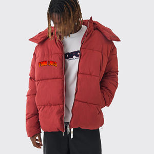 Chaqueta Bomber de Invierno Personalizada de Poliéster/Algodón para Hombre, Cortavientos, Ligera, Acolchada, con Capucha Desmontable, Cuello Alto y Logotipo Frontal - Product Image 6