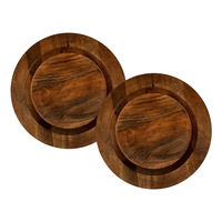 Assiette ronde en bois de qualité alimentaire avec collation et noix Assiettes rondes avec chargeur Assiettes pour salade biscuits apéritif assiettes de charcuterie bon marché