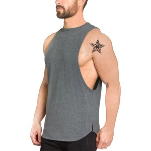Wholesale Men Gym Tank <b>Top</b> Muscle Gym Singlet Vest Bodybuilding Fitness Workout Training Shirt Custom Gym Stringer Vest for Men - Product Image 2