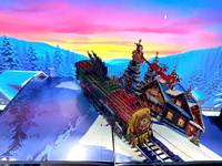 Tarjeta de Felicitación Pop-Up Personalizada para Graduación, Navidad, Cumpleaños, con Diseño 3D de Tren y Escena de Pueblo Nevado, Impresión Digital Personalizada