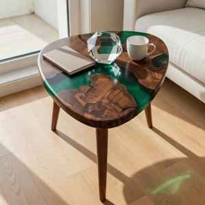 Muebles Modernos de Madera con Borde Natural, Hechos a Mano, Personalizados, Estilo Art Deco, Decoración de Lujo para Sala de Estar - Product Image 3