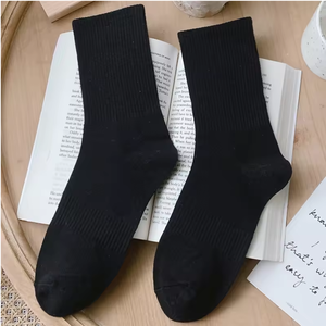 Chaussettes blanches pour adultes, 100% coton, respirantes, tricotées, couleur unie, décontractées, pour tous les jours, style été, coupe classique - Product Image 6