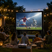 Pantalla Inflable Comercial para Cine al Aire Libre con Marco de Soporte Independiente para Cine en el Patio Trasero, Fiestas y Eventos