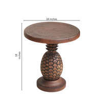 Table basse pliante en bois portable |   Meubles de salon contemporains en bois massif sculpté à la main en forme d'ananas, style rustique