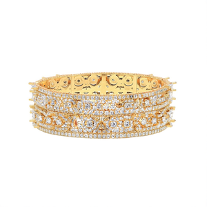 Gold Plated Crystal Stone Bangles Set - Product Image 2