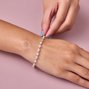 New Design Multi Shape Diamond <b>Bracelet</b> <b>Bangle</b> Lab Created 10K 14K 18K Solid Gold Diamond <b>Bracelet</b> with VVS Clarity for Women's - Product Image 3