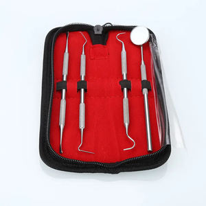 Juego de Instrumentos Quirúrgicos Dentales con Empuñadura Manual Moleteada, Herramientas de Metal Plateado Clase I con Espejo y Raspadores Shuja Surgico - Product Image 6