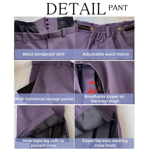 Pantalones de esquí impermeables y duraderos para mujer, para deportes de invierno, pantalones térmicos para snowboard con costuras avanzadas para clima extremadamente frío - Product Image 5