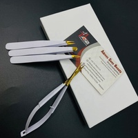 Pince à épiler en acier durable plaqué or blanc, pointes inclinées et pointues, pince à épiler pour sourcils avec ciseaux à ressort pour sourcils et cils