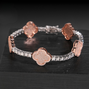 Moissanite <b>Charm</b> <b>Bracelet</b> 925 Sterling <b>Silver</b> Brilliant Cut Micro Insert Gold Rhodium Rose Gold Plated Gift Engagement Party - Product Image 5