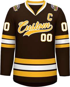 Maillots de hockey sur glace sur mesure, broderie, impression par sublimation, vêtements de sport respirants, logo personnalisé, directement du Pakistan - Product Image 1