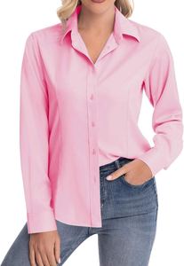 Camisas de Vestir Personalizadas para Mujer, Manga Larga, Blusas de Oficina Casuales, Ecológicas, Transpirables, 100% Algodón, Silueta Recta - Product Image 6