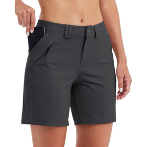 Shorts de sport et de golf pour femmes, taille basse, couleur unie, séchage rapide, respirant, écologique, 100% coton, avec poches et fermeture boutonnée - Product Image 4