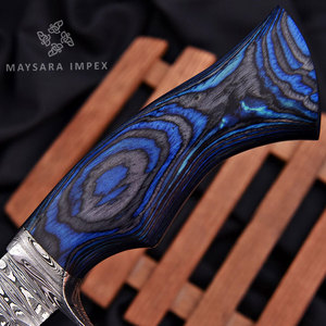 Couteau de chasse de poche forgé à la main sur mesure avec manche et étui en Pakkawood de haute qualité, couteau de camping extérieur, outil EDC - Product Image 3