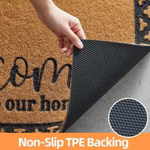 Paillasson en jute naturel de style rustique, parfait pour la décoration d'entrée, tapis artisanal écologique offrant une protection contre la poussière - Product Image 4