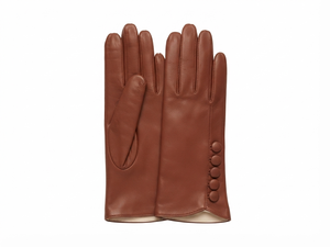 Gants en cuir véritable pour femmes, fermeture à boutons, couleur rose, gants d'hiver en cuir de mouton véritable pour femmes - Product Image 3