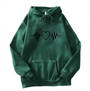 เสื้อฮู้ดดี้ผู้หญิงสีดำพิมพ์ลายยิ้ม ราคาถูก สวมใส่สบาย มีกระเป๋าหน้า ผ้าถัก 100% คอตตอน ระบายอากาศได้ดี - Product Image 5