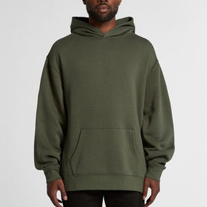 Sweat-shirt à capuche vert olive pour homme, coupe classique, couleur unie, pull décontracté en coton tricoté, vêtement d'automne - Product Image 4