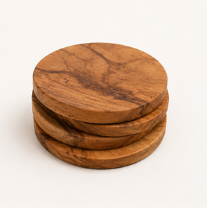 Wholesale Eco-Friendly Natural Teak Wood Round <b>Coasters</b> Set Durable Heat-Resistant <b>Drink</b> <b>Coasters</b> For Home Restaurant And Home - Product Image 4