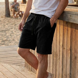 Shorts pour hommes à cordon de serrage, délavés à l'acide, respirants, pour l'été, avec design personnalisé OEM - Product Image 5