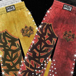 Men's Hip Hop Harem Pants Elastic Waist Sublimation Print Crystal <b>Decoration</b> Lightweight Polyester Summer Streetwear Joggers - Product Image 6