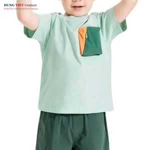 เสื้อยืดเด็กผ้าฝ้ายโพลีเอสเตอร์ทอลาย3D แบบลำลองสำหรับฤดูร้อน2025 - Product Image 1