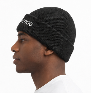 Custom Knit Beanie Hat OEM Classic Black Cuffed <b>Winter</b> <b>Cap</b> Wholesale Embroidered Custom Logo Acrylic Skull <b>Cap</b> - Product Image 3