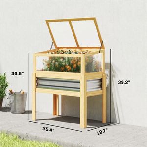 Elevated Garden <b>Bed</b> & Flowerpot <b>Box</b> Mini Greenhouse Design for Convenient Planting - Product Image 5
