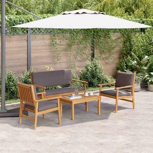 Ensemble de canapés de jardin marron 4 pièces 47,24 x 25,79 x 31,10 pouces – Mobilier d'extérieur élégant - Product Image 1