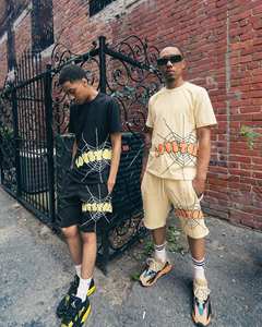 Conjunto de Camiseta y Pantalones Cortos Grises para Hombre, Estilo Urbano, Casual, Transpirable, de Manga Corta, 2 Piezas, Personalizable - Product Image 3