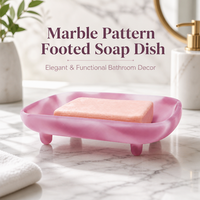 Porte-savon sur pied à motif marbre, support de savon de luxe en silicone, plateau à savon surélevé pour salle de bain, douche, comptoir, décoratif