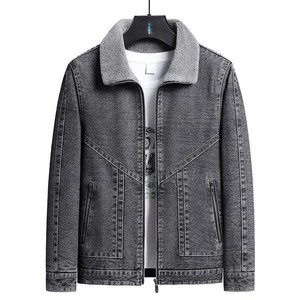 Veste en jean foncé pour homme avec capuche, boutons sur le devant, poches, style décontracté, coupe classique, pour l'automne - Product Image 5