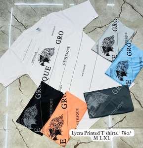 T-shirt noir pour hommes, confortable et décontracté, avec motif unique, manches courtes, col roulé, sérigraphie en soie - Product Image 4