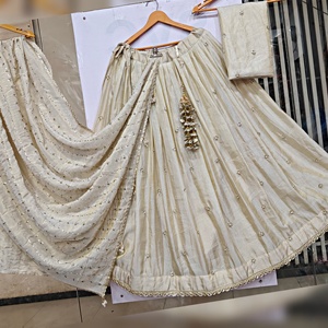 Pure <b>Tissue</b> Silk Dyable Lehenga Choli With Heavy Handwork Dupatta Butti Border Work Double Cancan Ready To Wear <b>Wedding</b> Wear - Product Image 6