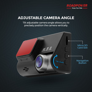 กล้องติดรถยนต์ ROADPOWER (RP-DASH-840) 4K แบบคู่ หน้า-หลัง พร้อมระบบมองเห็นในเวลากลางคืน ปรับมุมกล้องได้  พร้อม Wifi ในตัว - Product Image 2