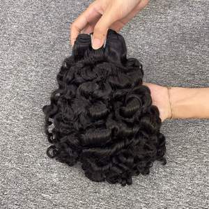 Venta de extensiones de cabello Remy rizado birmano, cabello humano virgen alineado con cutícula de Vietnam, Grado A, cabello virgen de Vietnam - Product Image 6