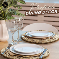 Set de table artisanal en jacinthe d'eau tressée style bohème, épaisseur 10 mm, couleur personnalisable, durable, naturel, écologique, antidérapant