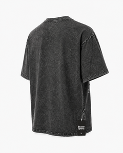 เสื้อยืดโอเวอร์ไซส์สีเทาพิมพ์ลายสำหรับผู้ชาย แบรนด์ Beazer Sports แขนสั้น คอกลม ผ้าฝ้ายลำลอง ลายกราฟิก ล้างสีแบบ Acid Wash - Product Image 4