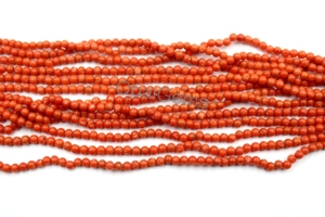 Perles de corail rouge italien naturel, forme ronde, perles de corail polies pour la création de bijoux, perles de corail méditerranéen, vente en gros - Product Image 3