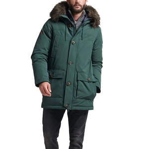 Parka d'hiver personnalisée pour homme, grande taille, chaude, avec col montant, style tendance, nouveau design, tissu en toile - Product Image 4