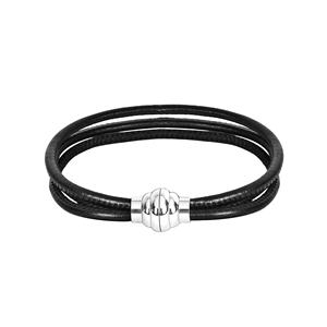 Bracelet en cuir nappa élégant cousu à la machine fabriqué en Inde - Product Image 1