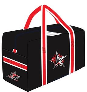 Prime Bags Large Capacity Black <b>White</b> <b>Tarpaulin</b> Duffel Bag Zipper Closure Travel Sports Storage Adjustable Handles Waterproof - Product Image 1