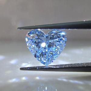 Diamante de Laboratorio IGI Certificado de 1 Quilate, Corte Brillante en Forma de Corazón, Azul Intenso VS2, Piedra Suelta para Joyería - Product Image 1