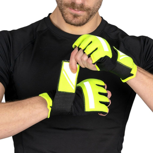 <b>Half</b> Finger Training Gloves Reflective Nylon Sparring Martial Arts Unisex <b>Slip</b>-On Pull-On Martial Arts and Boxing Inner Gloves - Product Image 5