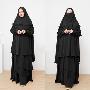 Black Modest Women's Niqab Eating Feature Breathable Lightweight Polyester - Product Image 2
