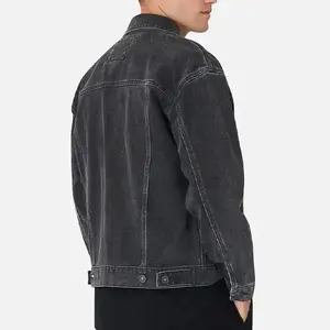 Chaquetas para Hombre OEM Personalizadas, Chaqueta Casual de Invierno de Mezclilla Japonesa Desgastada Vintage para Hombre, Talla Grande, con Logotipo Frontal, Resistente al Viento - Product Image 3